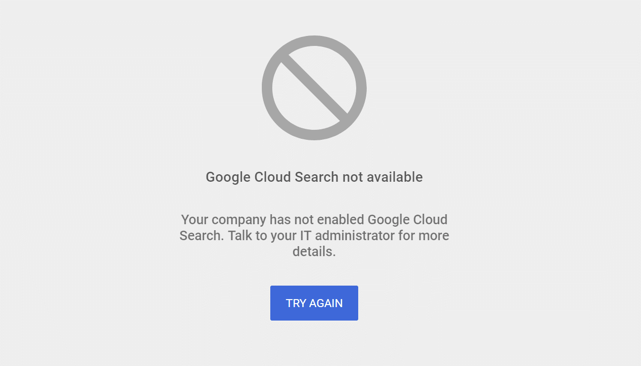 Google Workspace를 사용할 수 없음