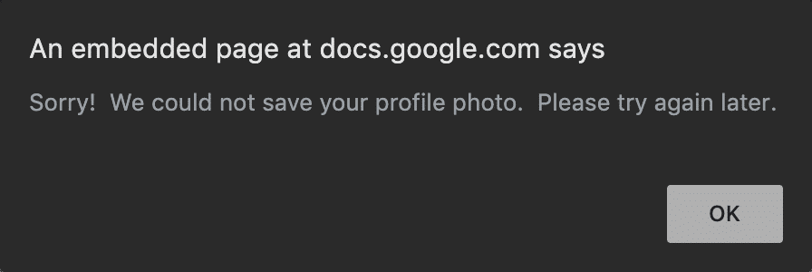 Google Workspace에서 프로필 사진을 저장할 수 없습니다.