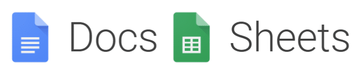 G Suite Google 문서 및 Google 스프레드시트