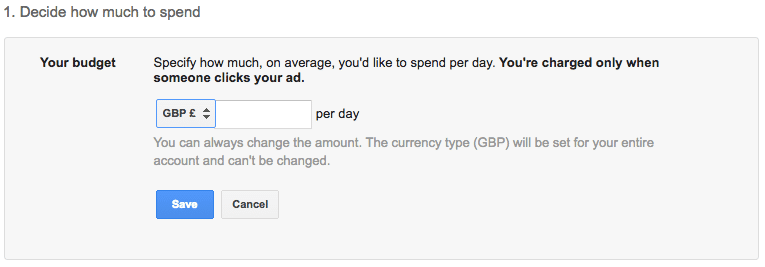 งบประมาณ Google AdWords