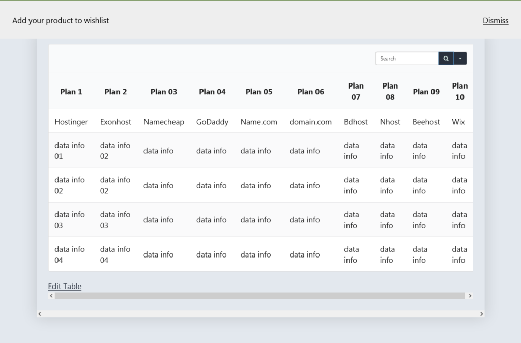 tableau de comparaison tables ninja wpmanageninja