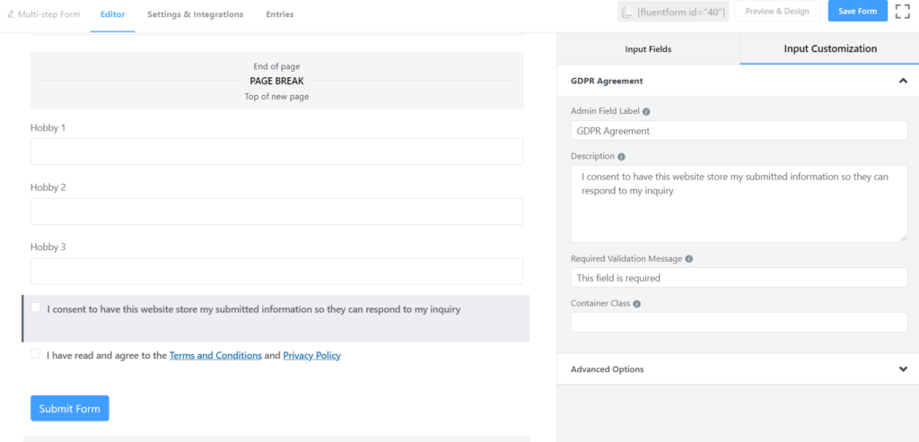 WordPress'te Çok Adımlı Formlarda Şartlar ve Koşullar - WPManageNinja