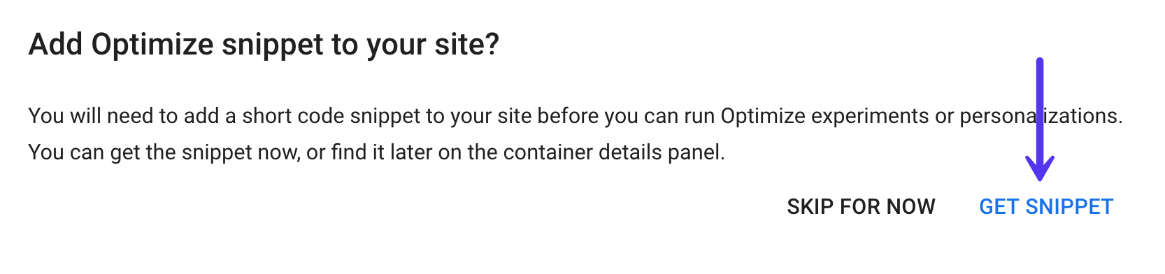 Google Optimize dapatkan cuplikan