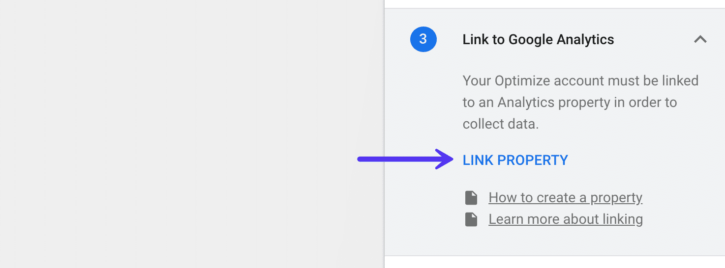 Google Optimize - Tautkan Properti Google Analytics