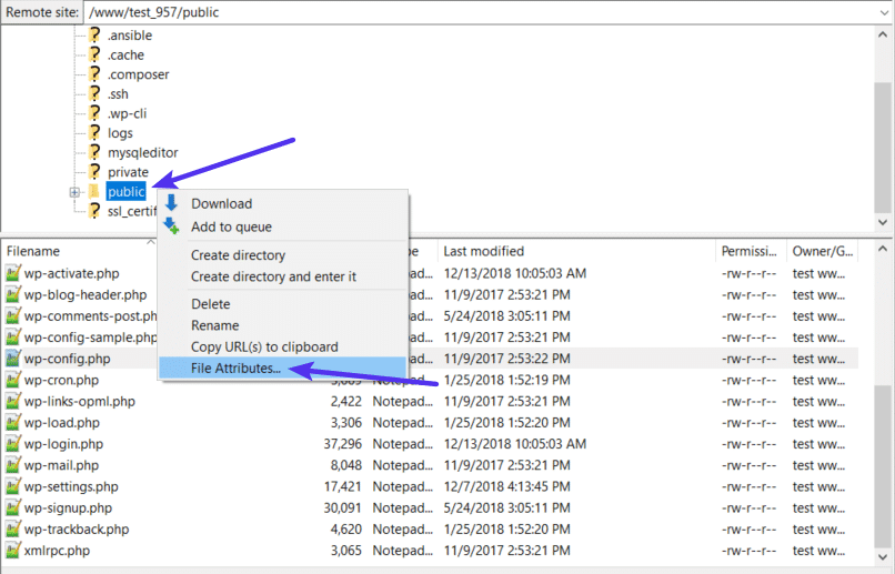 FileZillaでファイル権限を一括編集する