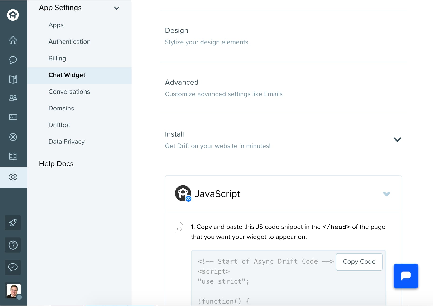 Установите дрейф в WordPress