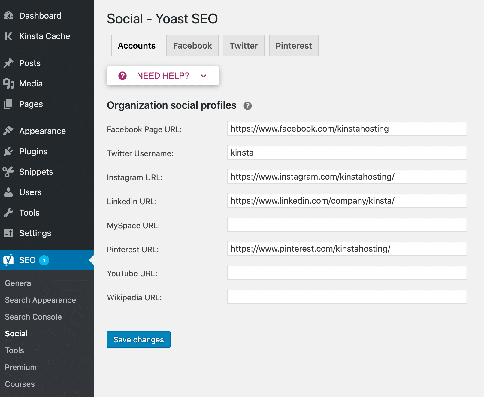 Yoast SEO 소셜