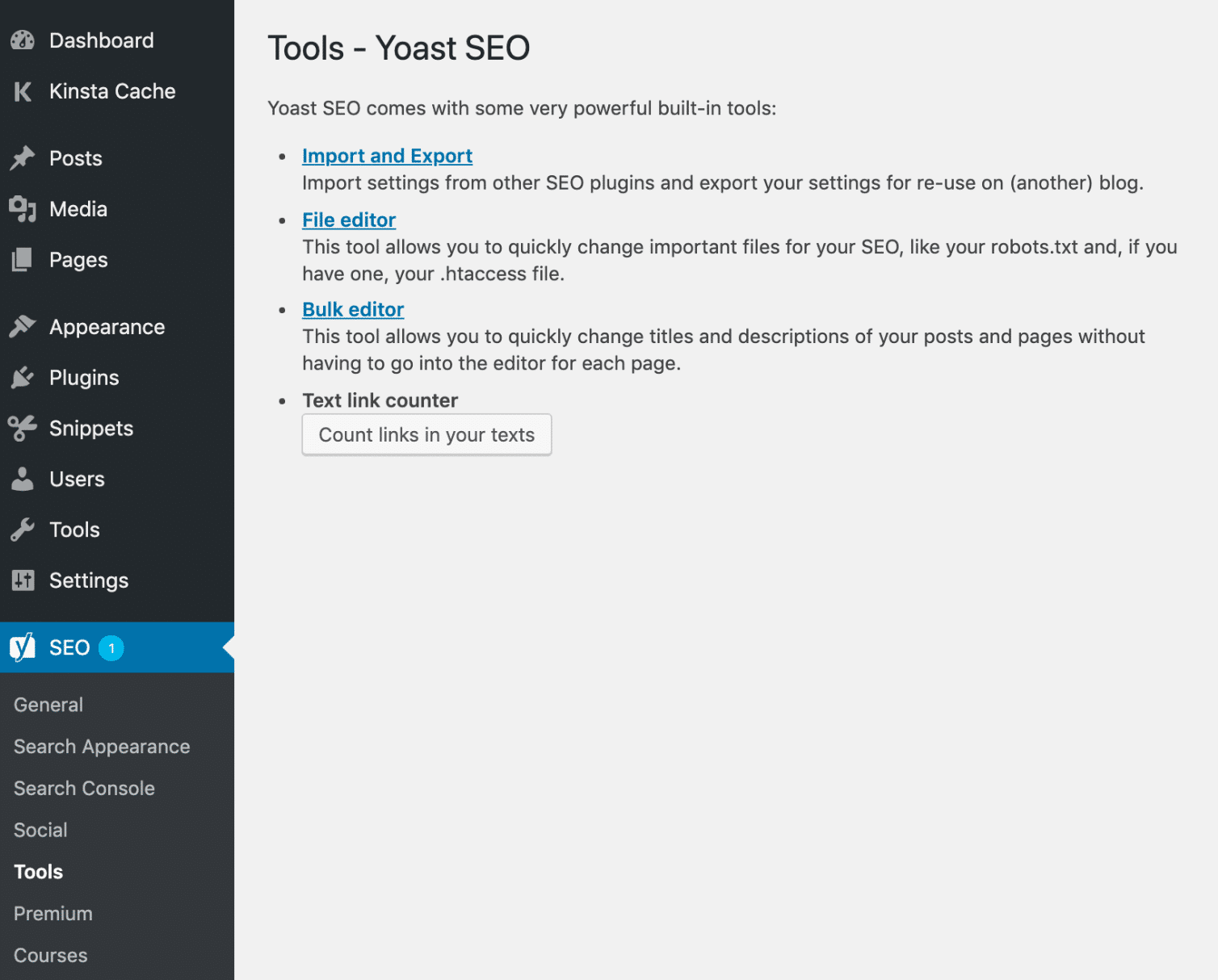 Yoast SEO 도구