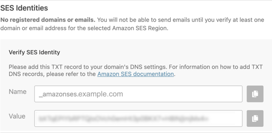 Verifica il record TXT del dominio