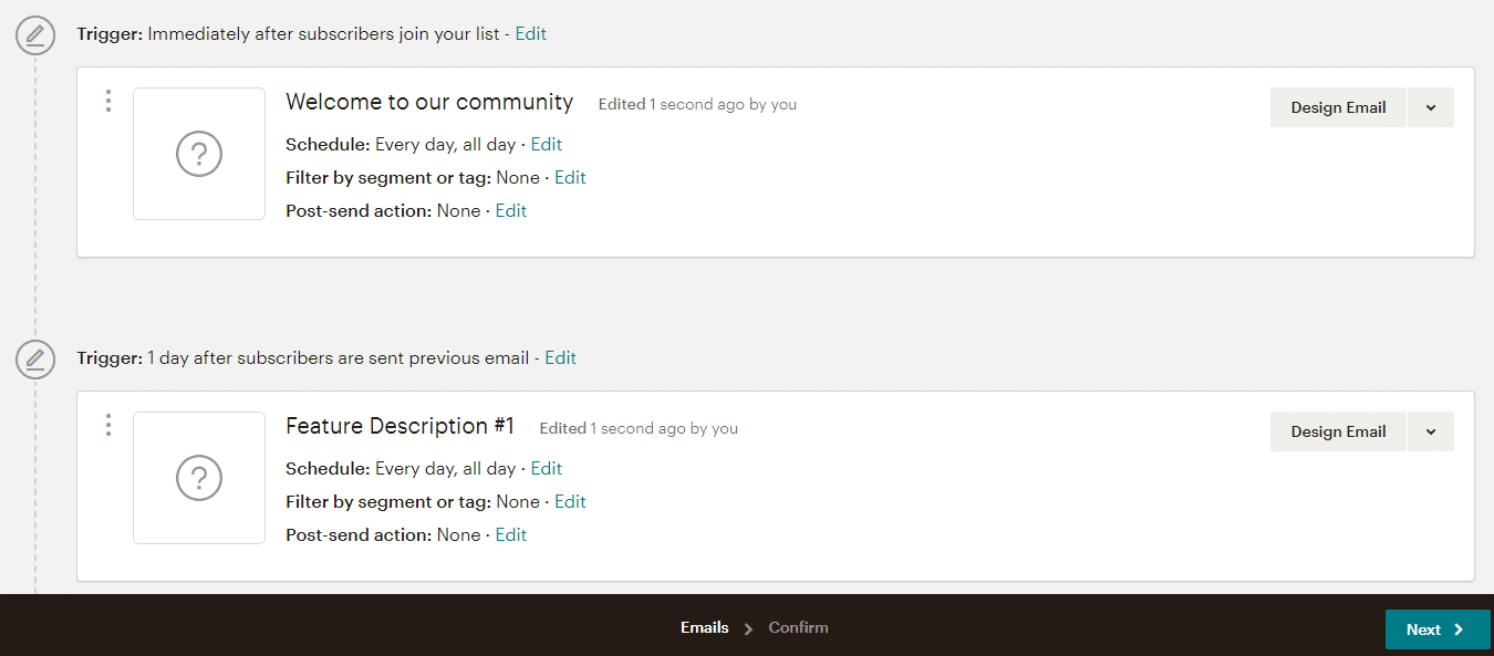 Template email di Mailchimp