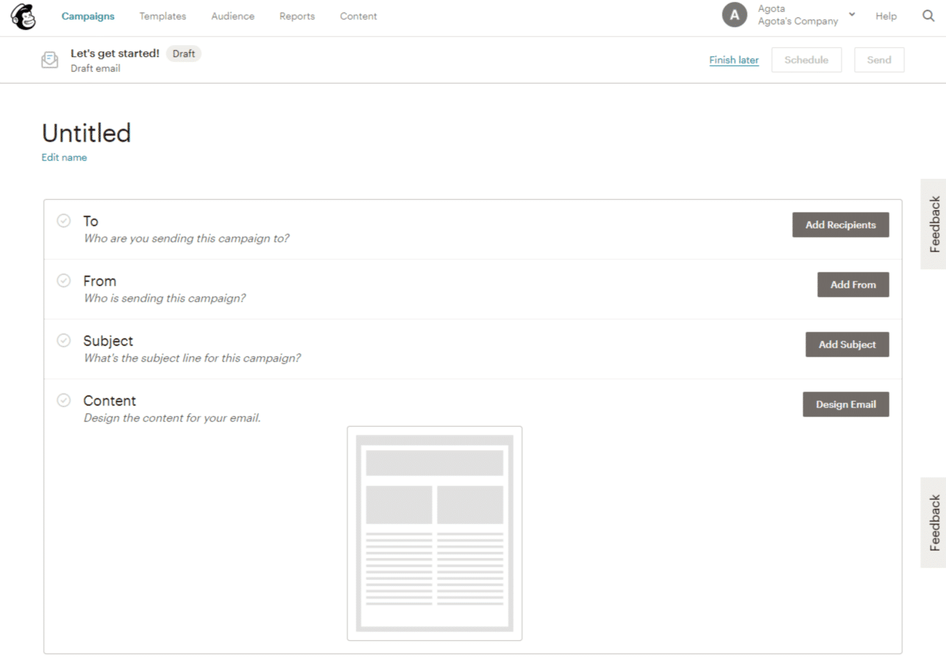 Email siaran Mailchimp