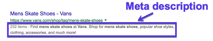 Meta descripción en SERPs