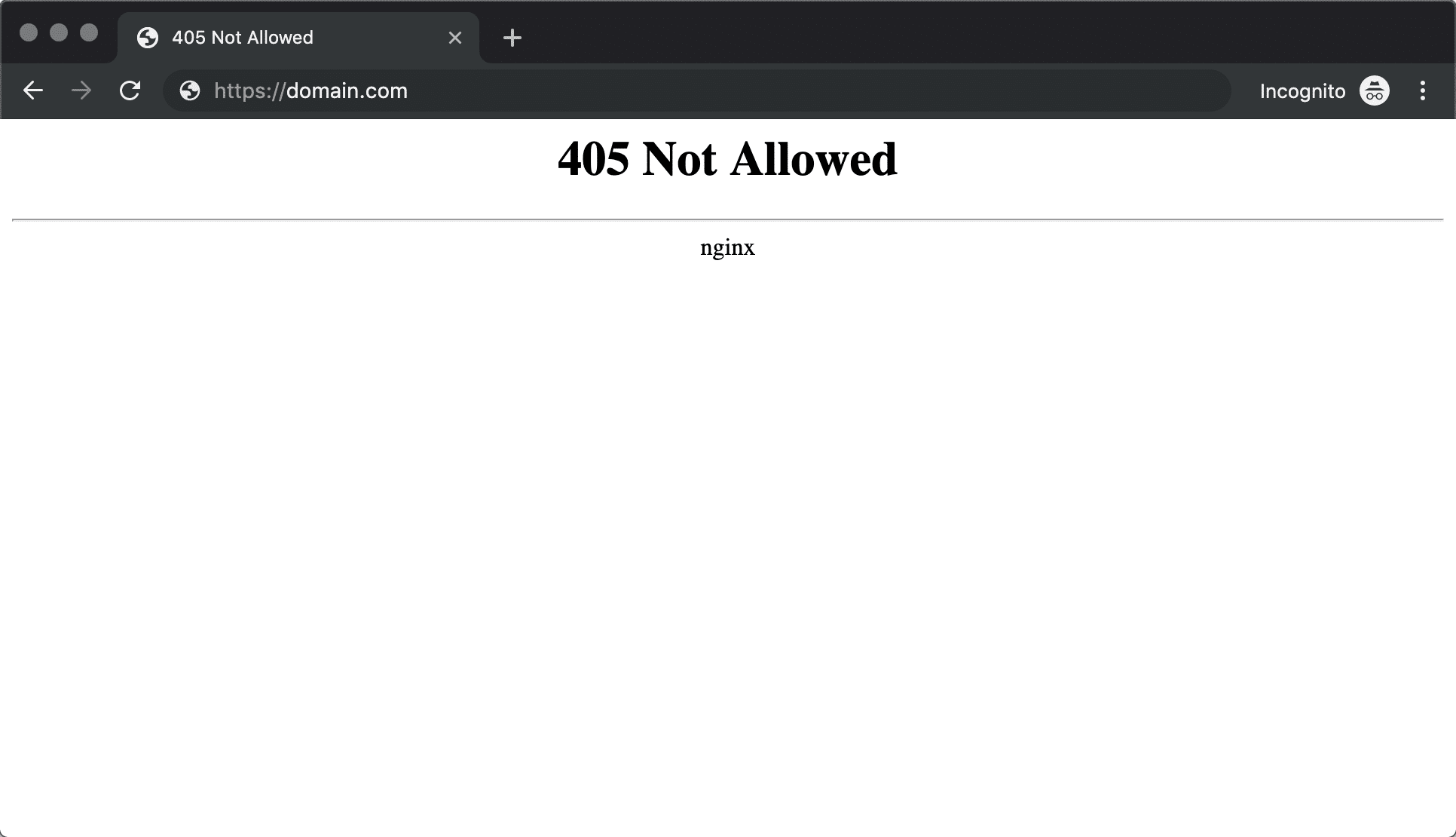 405 Недопустимая ошибка Nginx в Chrome