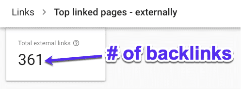 Periksa jumlah backlink di Google Search Console