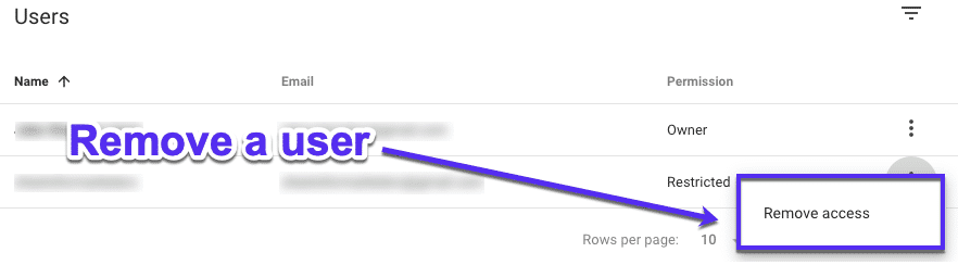 Cara menghapus pengguna di Google Search Console
