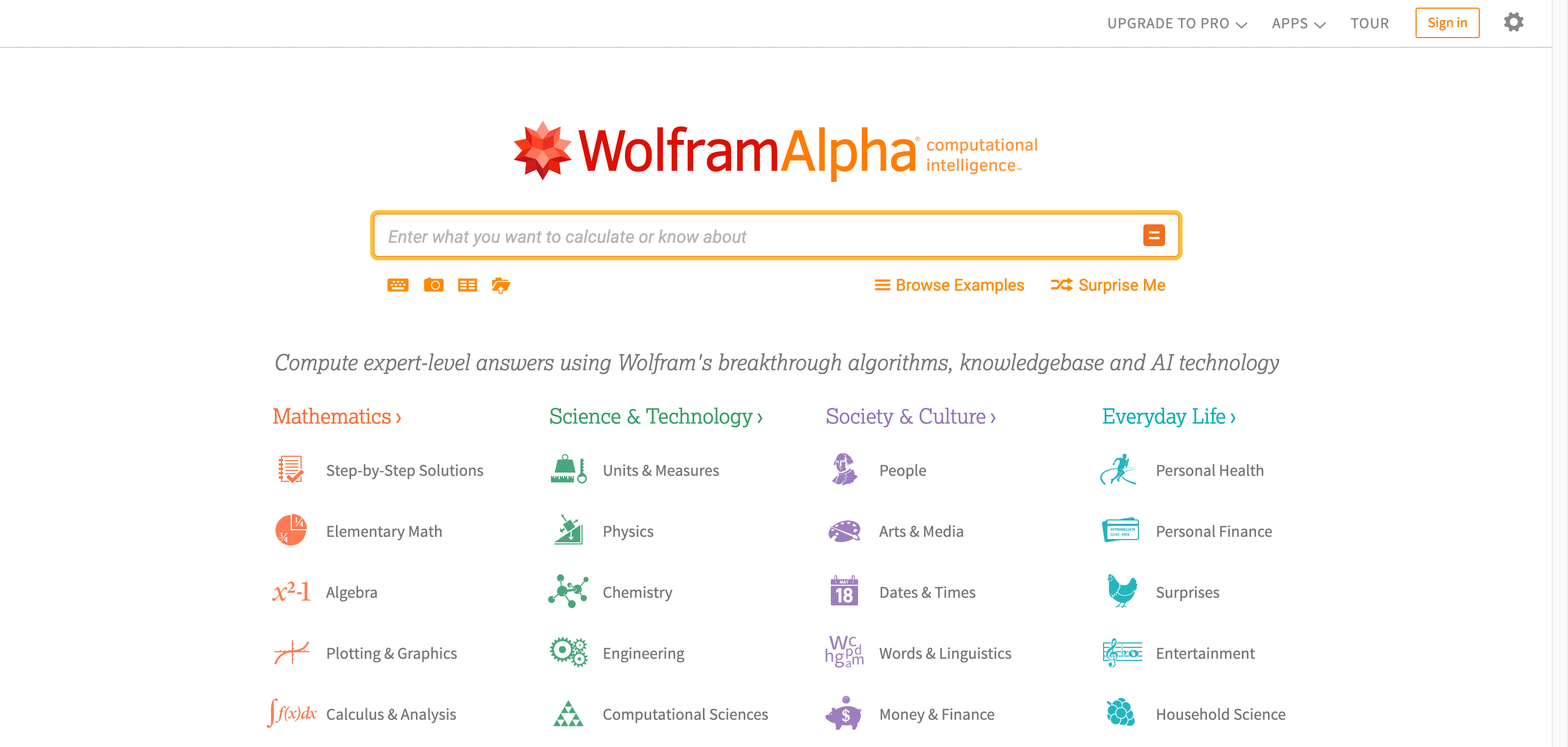 Alternative Suchmaschinen: WolframAlpha