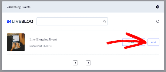 Add liveblogging event
