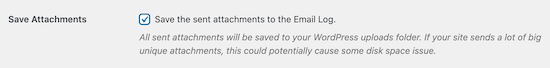 Check save email attachments box