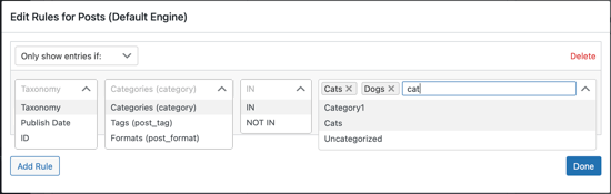 Règles de modification de SearchWP