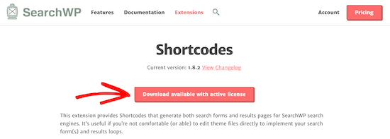 Télécharger l'extension SearchWP Shortcodes