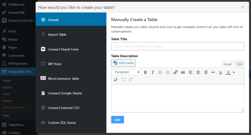 Tablepress 和 Ninja Table UI 比较