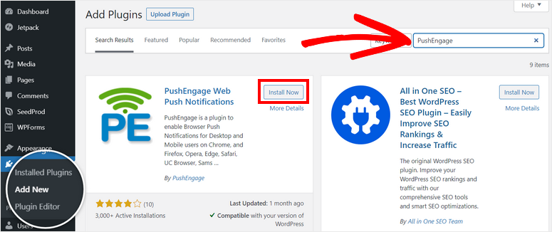 install-pushengage-plugin - IsItWP - 免费的 WordPress 主题检测器 install-pushengage-plugin