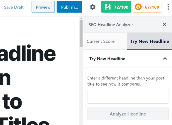 Essayez de nouveaux titres dans AIOSEO Try new headlines in AIOSEO