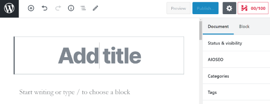 Ajouter un titre de publication dans WordPress Add a post title in WordPress