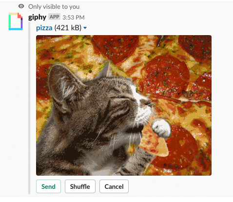 Slack 中的 Giphy 预览
