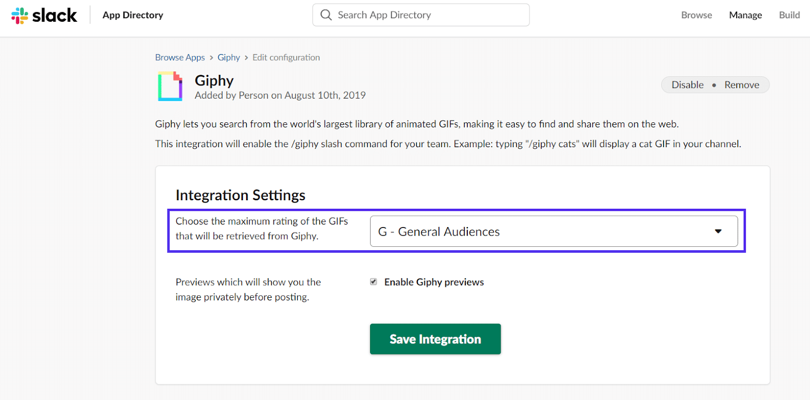 slack giphy 添加评分并保存
