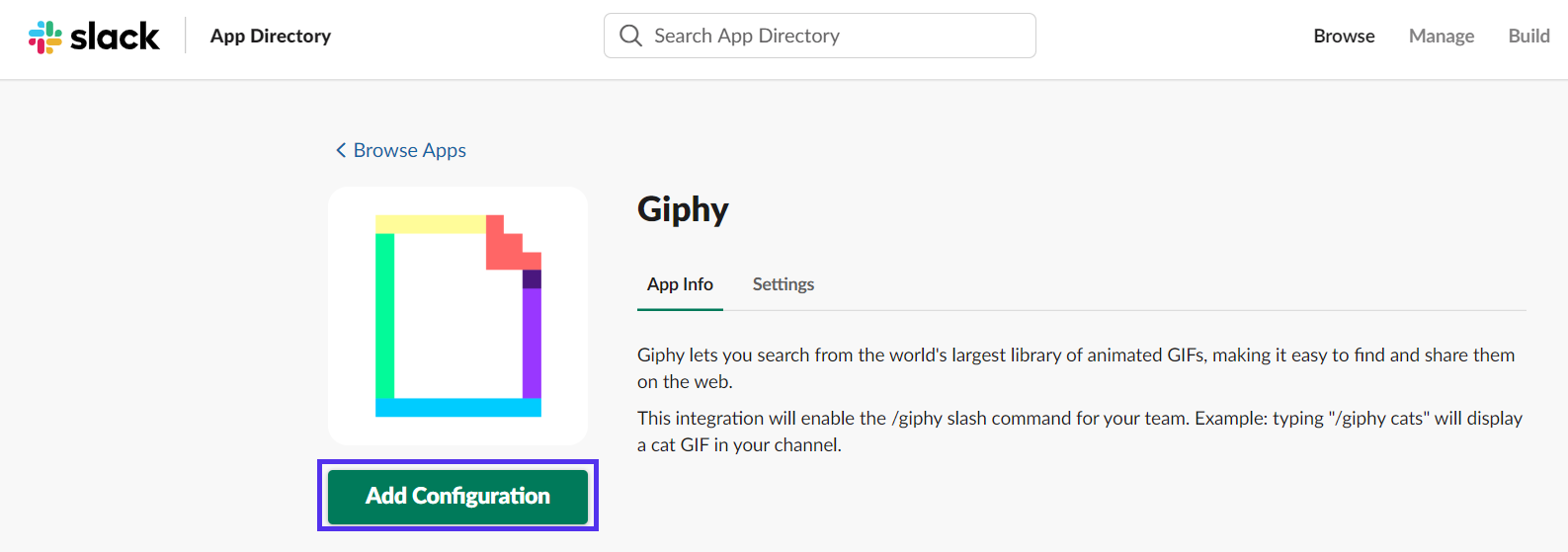 slack giphy 添加配置