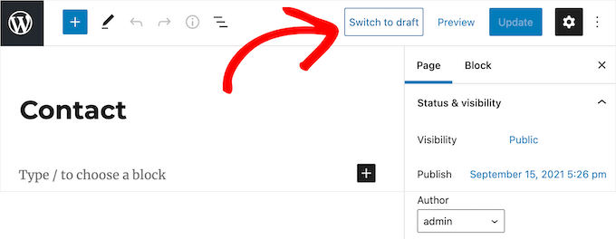 Cliquez sur passer au brouillon Click switch to draft