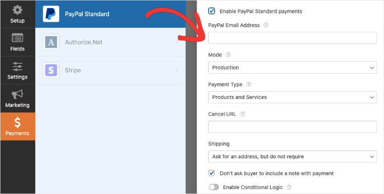 введите данные PayPal в wpforms — IsItWP — бесплатный детектор тем WordPress enter paypal details in wpforms