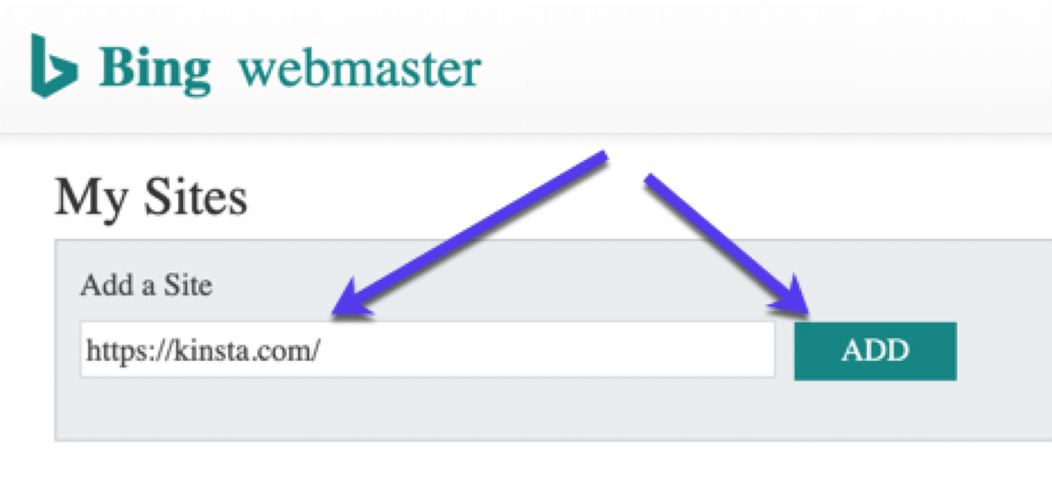 Site-urile mele în Bing Webmaster Tools