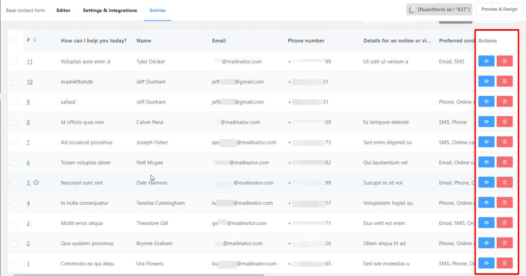Intrări Fluent Forms- Formularul de contact 7 vs Formulare Fluent