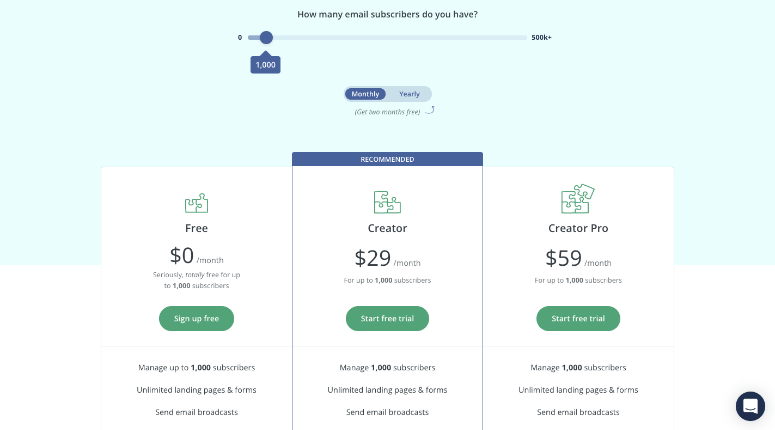 ราคา Convertkit - IsItWP - ฟรี WordPress Theme Detector convertkit pricing
