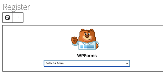Выберите пользовательскую форму регистрации пользователя Select custom user registration form