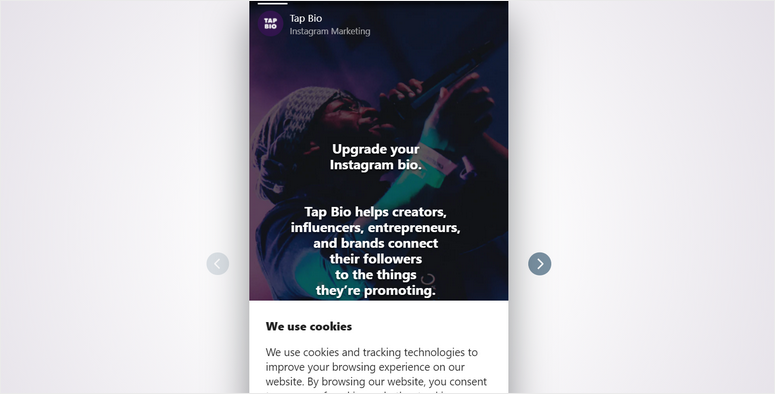Tocca Bio - IsItWP - Rilevatore di temi WordPress gratuito tap-bio--link-in-bio-instagram-tools