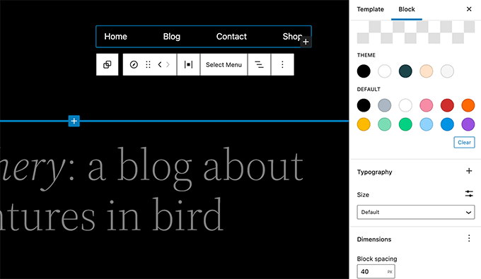 Блок меню навигации Navigation menu block