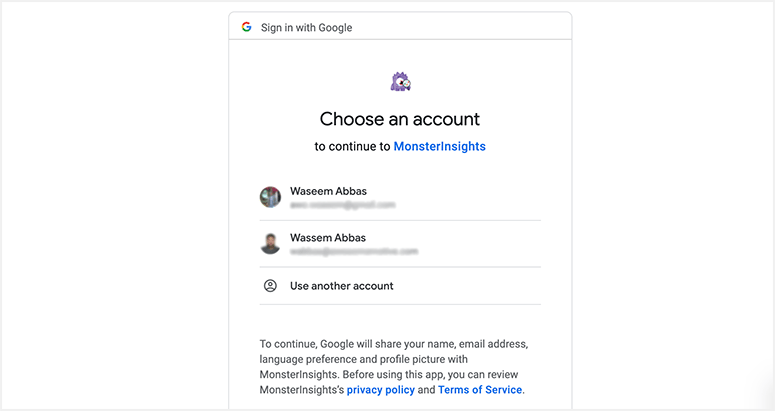 selectgoogleaccount - IsItWP - 무료 WordPress 테마 감지기