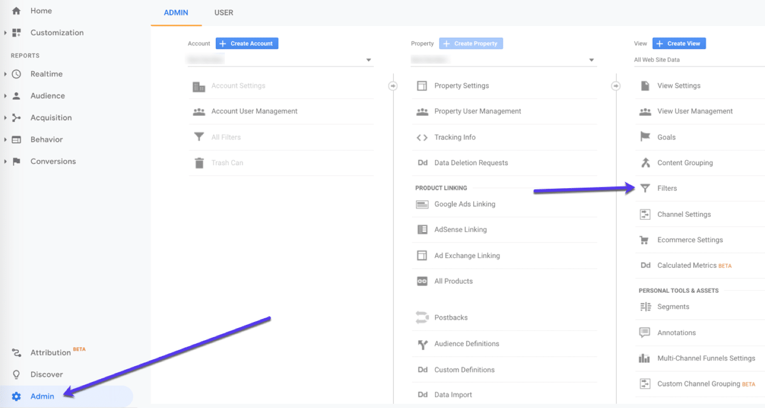 Google Analyticsフィルターを使用して、データを分割します。
