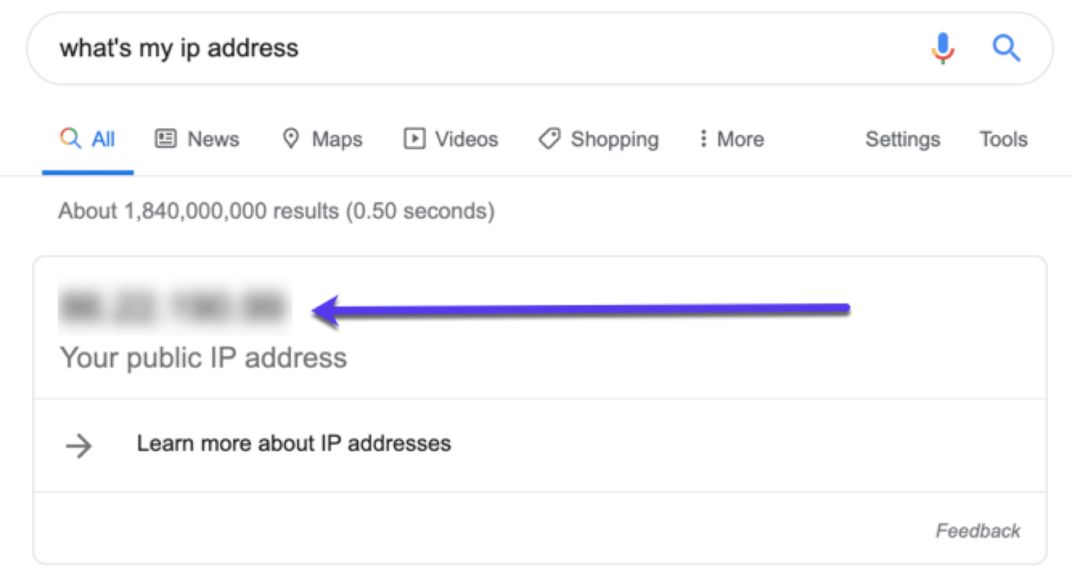 Googleを使用してIPアドレスをすばやく見つける