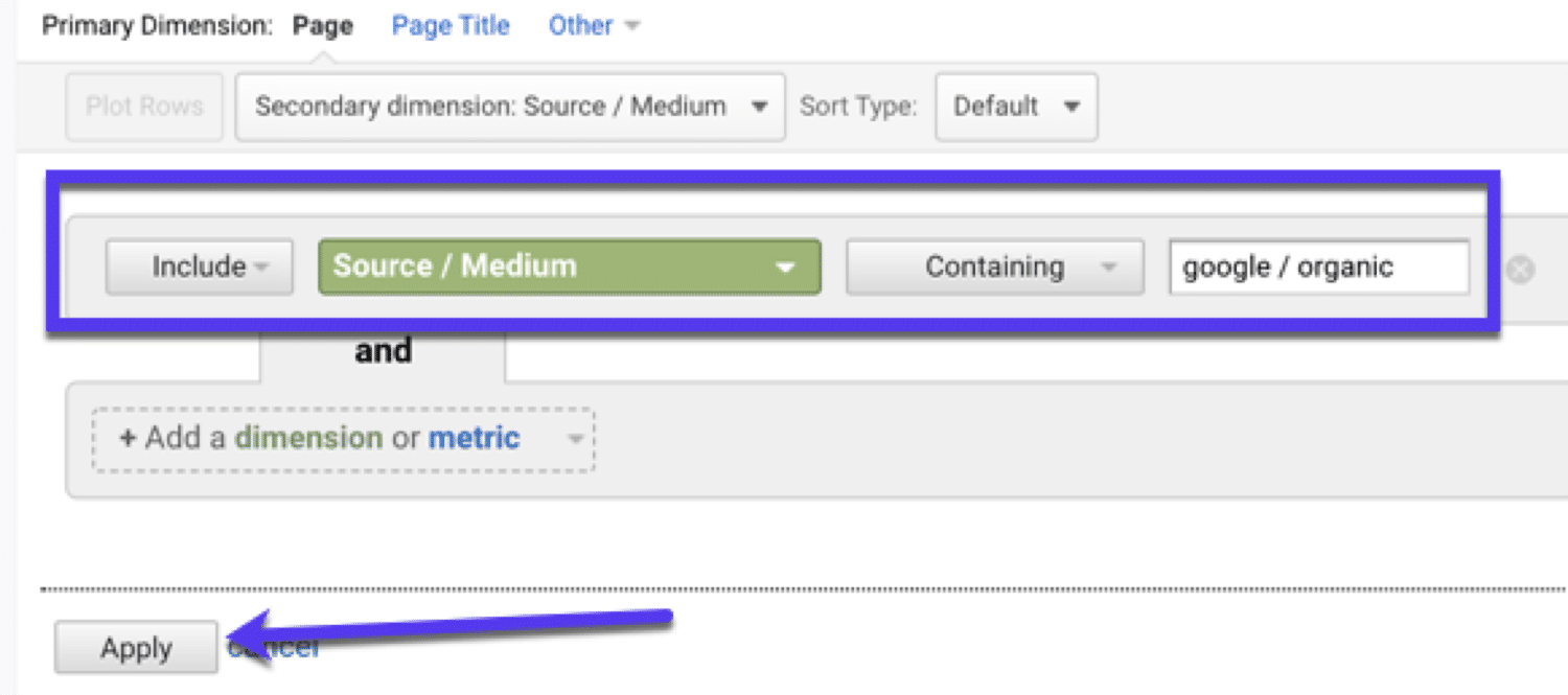 Google Analyticsでオーガニック(別名SEOトラフィック)でフィルタリング