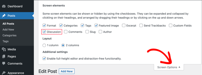 コメントclosedclassicdiscussionelement Make Sure the Discussions Screen Element is Checked