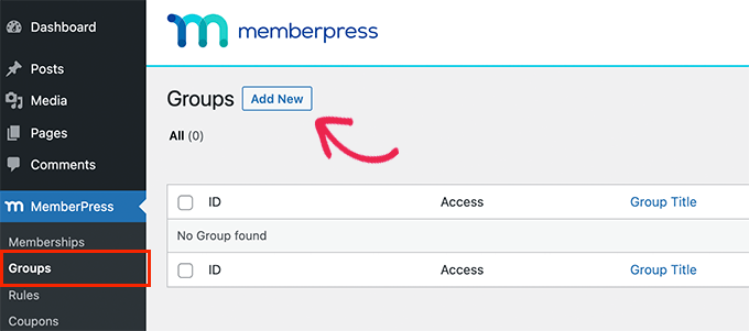 Grupos de MemberPress MemberPress groups