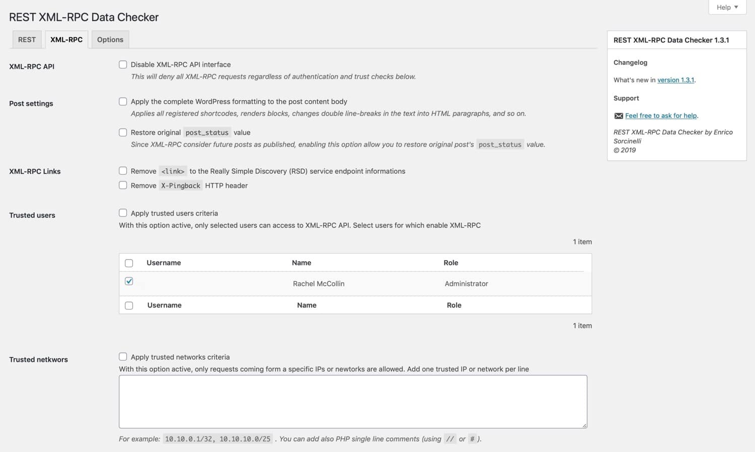 Средство проверки данных REST XML-RPC