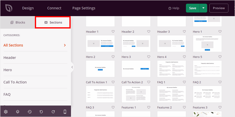 Secciones de una página de seedprod - IsItWP - Detector de temas gratuito de WordPress seedprod-one-page-sections