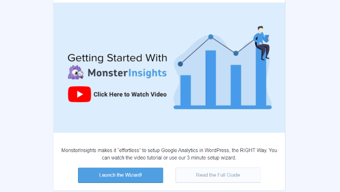 MonsterInsights kurulum sihirbazını başlatın Launch setup wizard