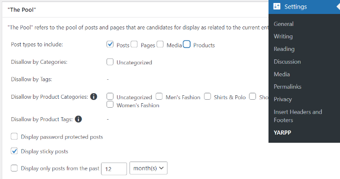YARPP ayarlarını değiştir Change YARPP settings
