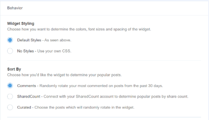 Popüler gönderi davranışını seçin Choose popular post behavior
